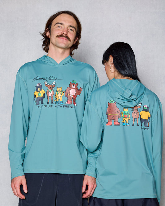 Shop Adventure with Friends UVB Hoodie Inspired by National Parks | dusty-teal