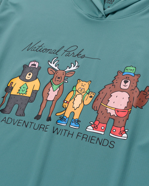 Shop Adventure with Friends UVB Hoodie Inspired by National Parks | dusty-teal