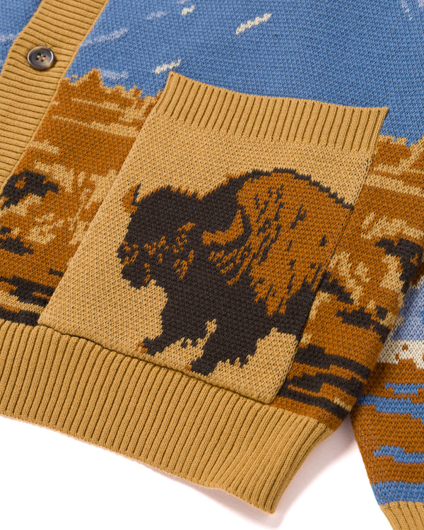 Shop Bison Bellows Cardigan Inspired by Yellowstone National Park | multi-color