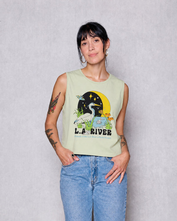 Shop LA River Blue Heron Tank Inspired by the LA River | hushed-green