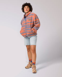 shop women's smoky mtn. haze high pile fleece jacket inspired by smoky mtns | multi-color