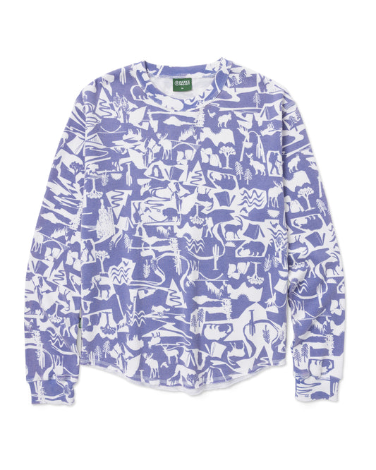Shop Women's Park Shadows Waffle Long Sleeve Tee Inspired by National Parks | blue