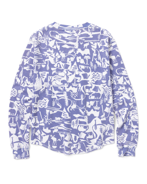 Shop Women's Park Shadows Waffle Long Sleeve Tee Inspired by National Parks | blue