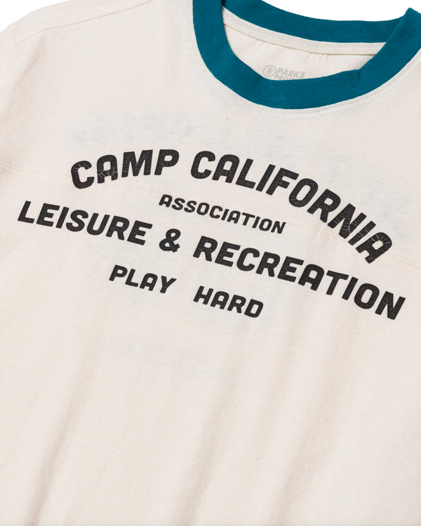 Shop Women's Camp California Varsity Tee Inspired by National Parks | raw-natural