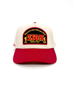 shop zion vintage patch hat inspired by zion national park | natural-and-red