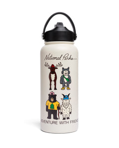 shop adventure with friends 32oz. insulated water bottle inspired by parks | natural