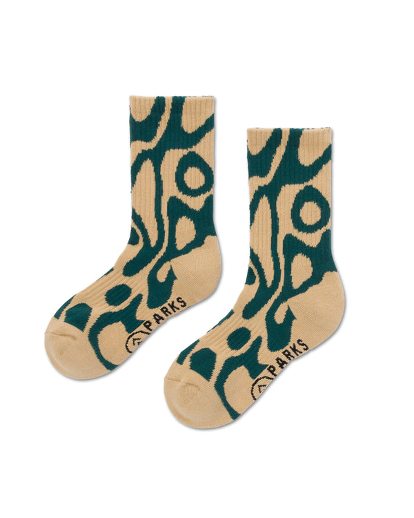 Shop Yellowstone Geysers Trail Sock Inspired by Yellowstone NP | green-and-natural