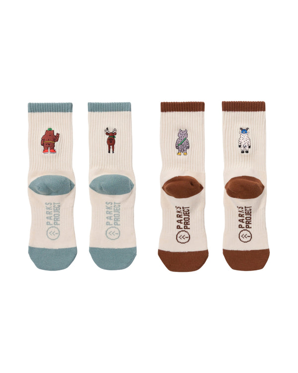 Shop Adventure with Friends Trail Crew Sock 2 Pack Inspired by Parks | natural-blue-green