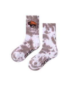 shop bison tie dye sock inspired by yellowstone national park | tie-dye