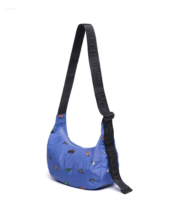 Shop Naturalist Club BAGGU Medium Nylon Crescent Bag Inspired by National Parks | violet