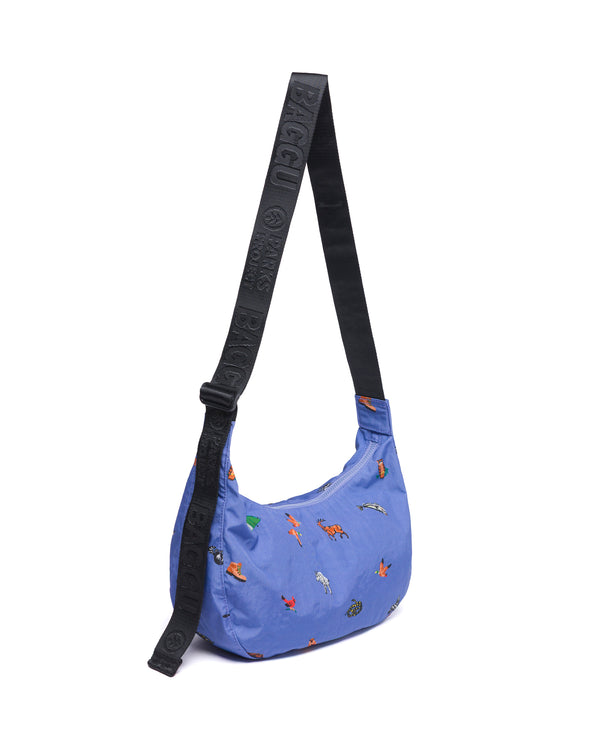 Shop Naturalist Club BAGGU Medium Nylon Crescent Bag Inspired by National Parks | violet