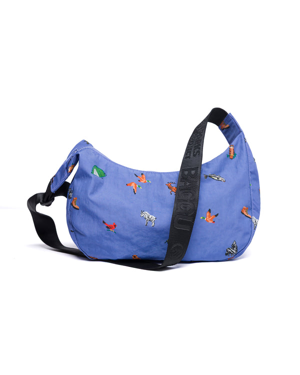 Shop Naturalist Club BAGGU Medium Nylon Crescent Bag Inspired by National Parks | violet