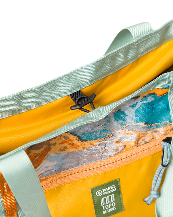 Shop Topo Designs x Parks Project Hydrothermal Pools Mountain Utility Tote | multi-color
