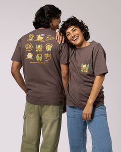 shop yogi bear x parks project leave it better™ pocket tee inspired by parks | dark-brown