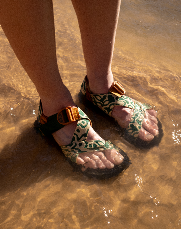 Shop Women's Chaco x Parks Project Mega Z/1 Wide-Strap Classic Sandal | green-and-natural
