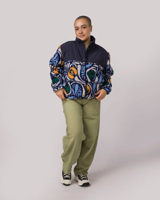 Winter-Ready Womens' Fleece Jacket Inspired By National Parks | navy