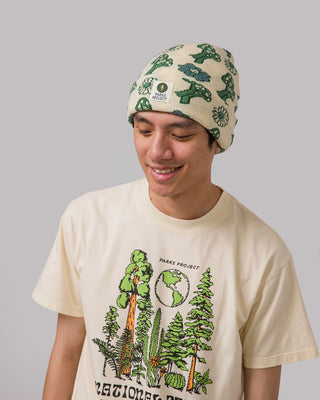 Shop Our Cozy Power to the Parks Mushroom Print Beanie | natural