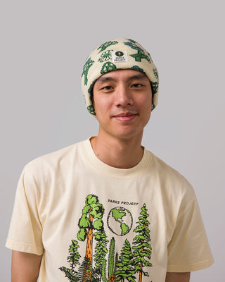 Shop Our Cozy Power to the Parks Mushroom Print Beanie | natural