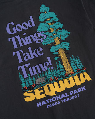 Shop Sequioa Good Things Take Time Long Sleeve Tee Inspired by Sequoia | vintage-black