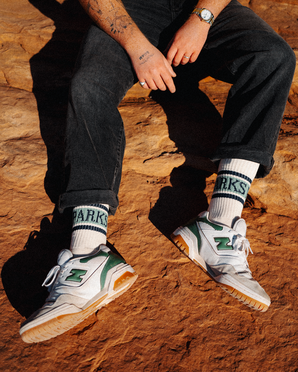 Shop Parks Trail Crew Sock 2 Pack Inspired by National Parks | black-and-natural