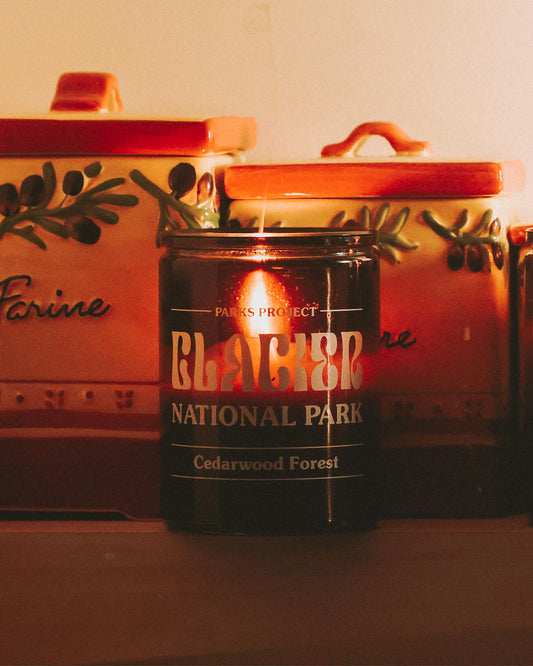 Shop Glacier National Park Cedarwood Forest Soy Candle | amber
