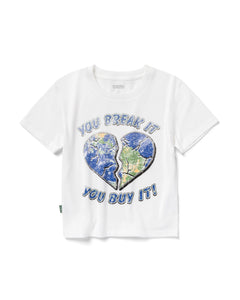 shop women's you break it mini tee inspiring to restore public lands | marshmallow