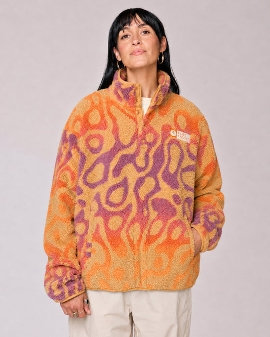 Shop Yellowstone Geysers Ombre High Pile Fleece Inspired by Yellowstone | burnt-orange