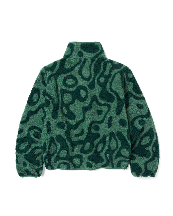 Shop Women's Yellowstone Geysers High Pile Fleece Jacket Inspired by Yellowstone National Park | dark-green