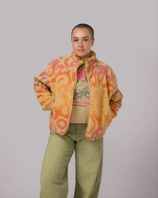 Yellowstone Inspired Fleece Jacket for Women | burnt-orange