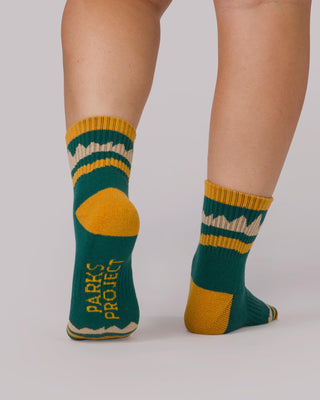 Shop Yellowstone Geysers Hiking Socks 2 Pack Inspired by Yellowstone National Park | green-and-natural