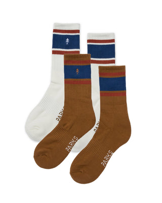 Shop Trail Crew Tube Socks 2 pack Inspired By National Parks | brown-and-natural