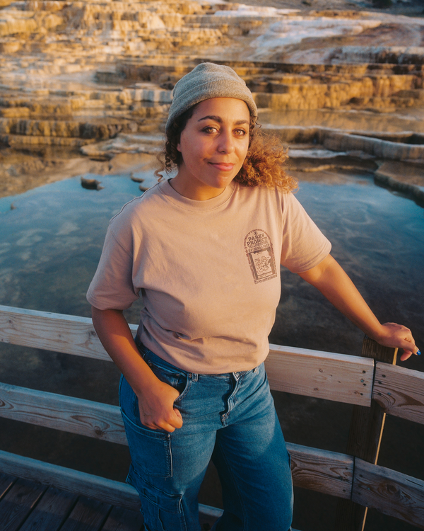 Shop Hydrothermal Study Tee Inspired by Yellowstone National Park | mushroom-grey