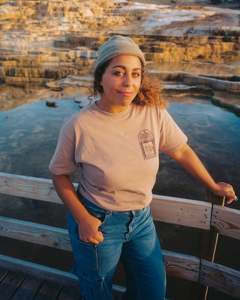 shop hydrothermal study tee inspired by yellowstone national park | mushroom-grey