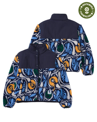 Winter-Ready Womens' Fleece Jacket Inspired By National Parks | navy