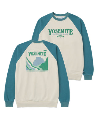 Vintage Style Yosemite Greatest Hits Raglan Crew Inspired By Parks | dusty-teal