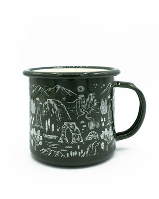 Shop National Park Iconic Enamel Mug Inspired By National Parks | green