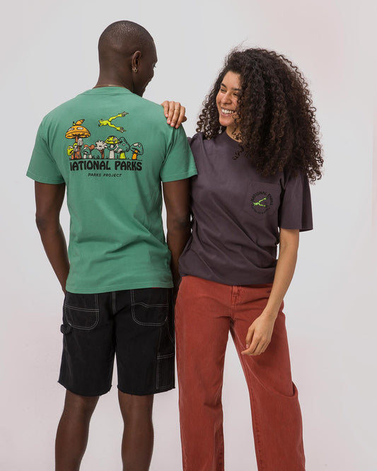 Shop National Parks Fungi Pocket Tee Inspired by our National Parks | sage | graphite