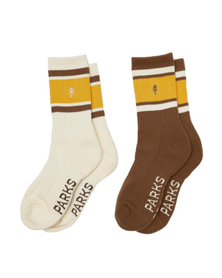 Shop Trail Crew Tube Socks 2 pack Inspired By National Parks | white-and-gold