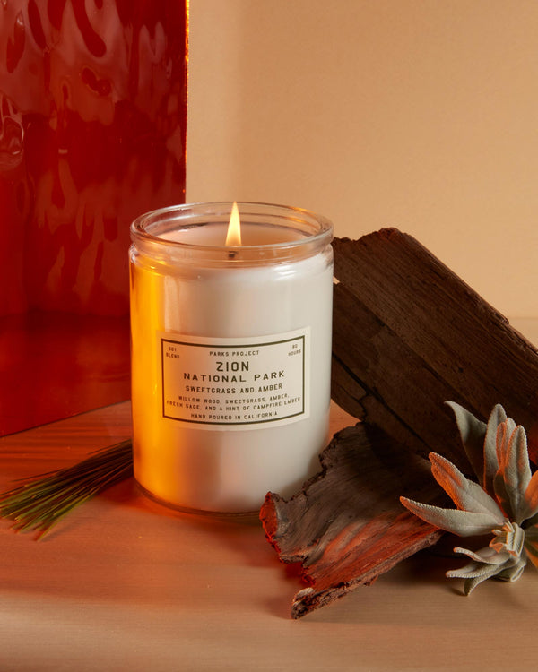 Shop Zion Sweetgrass and Amber Candle Inspired by Zion NP | clear